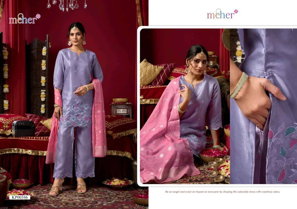 SITARA By Meher 341 To 346 Series Beautiful Festive Suits Colorful Stylish Fancy Ethnic Wear Roman Embroidery Dresses At Wholesale Price